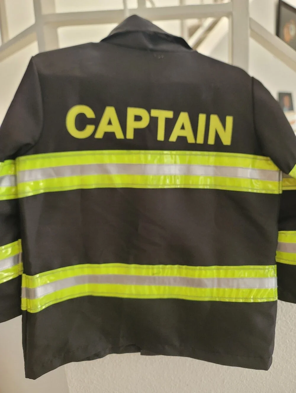 Black Kids Firefighter Jacket with Reflective Stripes